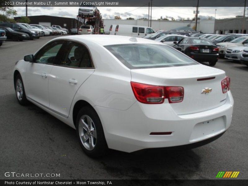 Summit White / Cocoa/Light Neutral 2013 Chevrolet Malibu LT