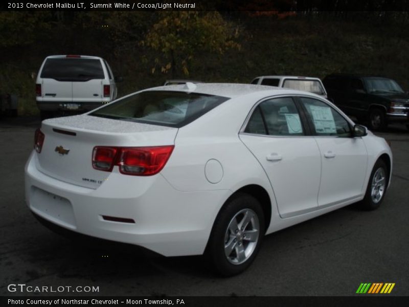 Summit White / Cocoa/Light Neutral 2013 Chevrolet Malibu LT