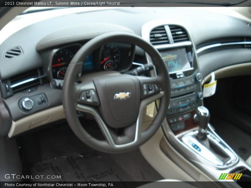 Summit White / Cocoa/Light Neutral 2013 Chevrolet Malibu LT