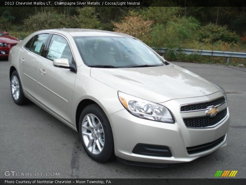 Champagne Silver Metallic / Cocoa/Light Neutral 2013 Chevrolet Malibu LT