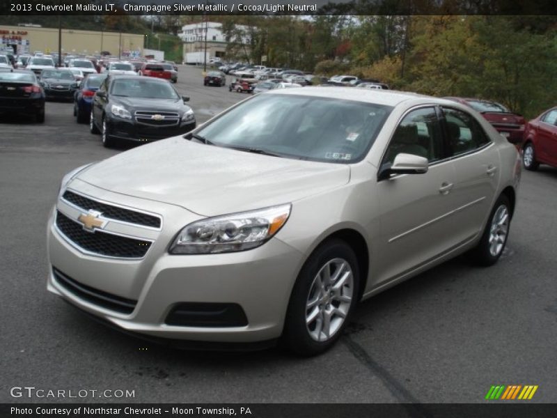 Champagne Silver Metallic / Cocoa/Light Neutral 2013 Chevrolet Malibu LT