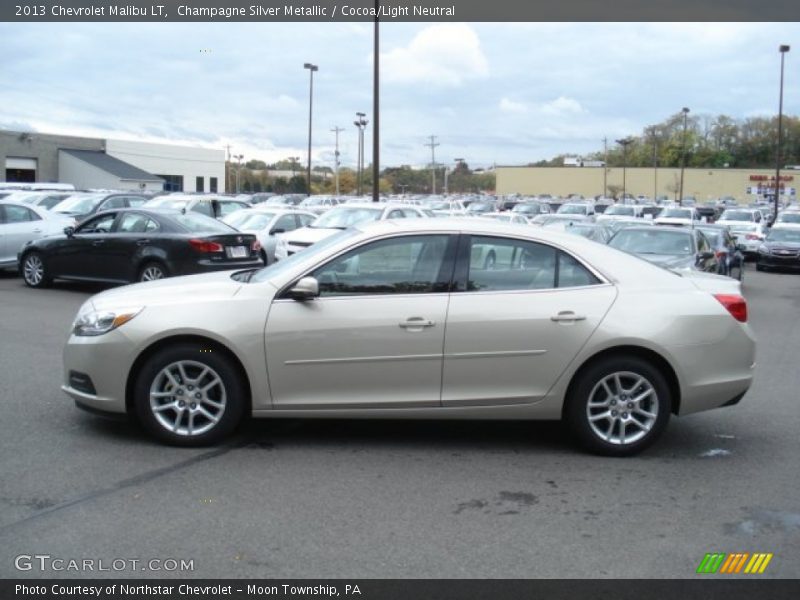 Champagne Silver Metallic / Cocoa/Light Neutral 2013 Chevrolet Malibu LT