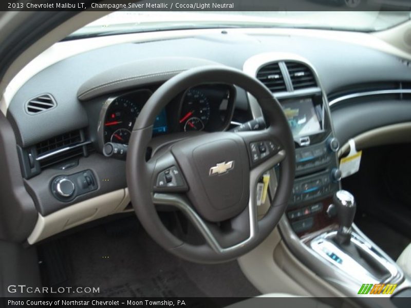 Champagne Silver Metallic / Cocoa/Light Neutral 2013 Chevrolet Malibu LT