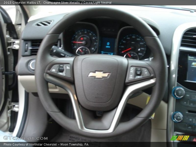 Champagne Silver Metallic / Cocoa/Light Neutral 2013 Chevrolet Malibu LT