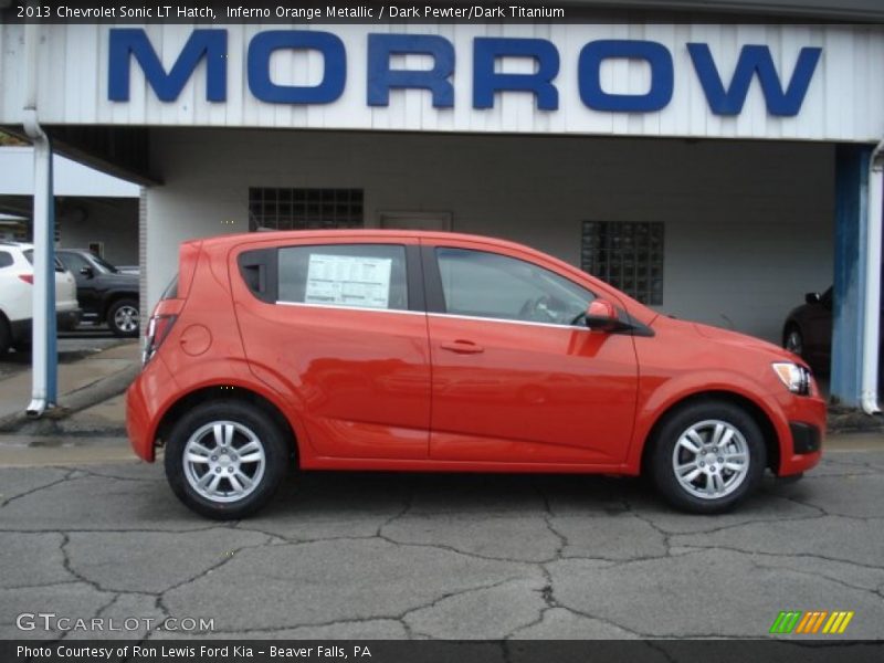 Inferno Orange Metallic / Dark Pewter/Dark Titanium 2013 Chevrolet Sonic LT Hatch