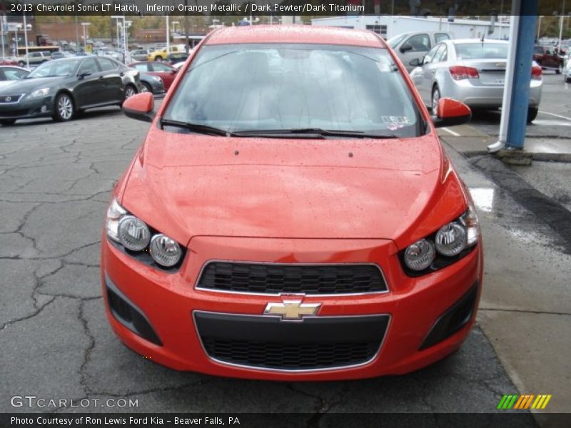 Inferno Orange Metallic / Dark Pewter/Dark Titanium 2013 Chevrolet Sonic LT Hatch