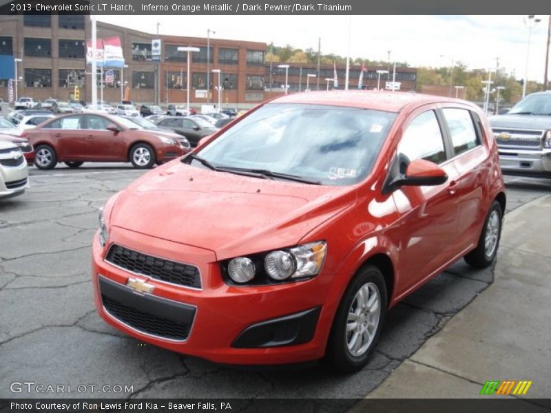 Inferno Orange Metallic / Dark Pewter/Dark Titanium 2013 Chevrolet Sonic LT Hatch