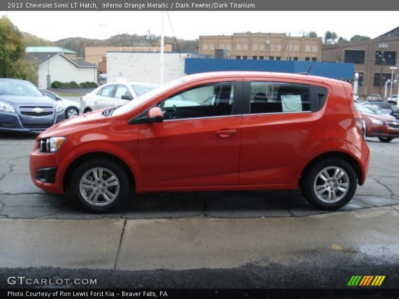 Inferno Orange Metallic / Dark Pewter/Dark Titanium 2013 Chevrolet Sonic LT Hatch
