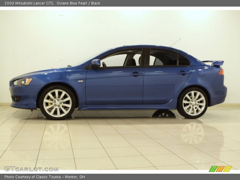 Octane Blue Pearl / Black 2009 Mitsubishi Lancer GTS