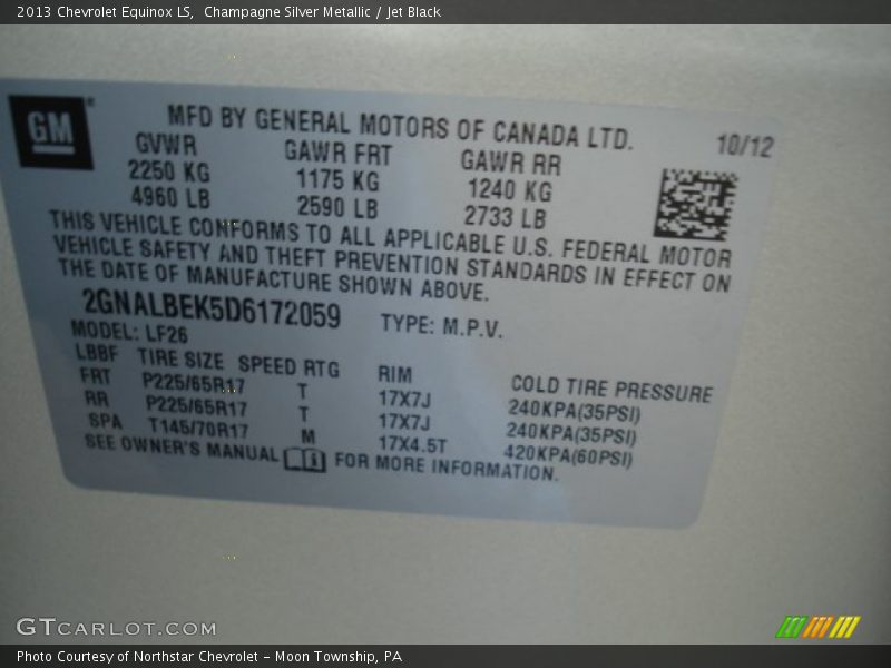 Champagne Silver Metallic / Jet Black 2013 Chevrolet Equinox LS