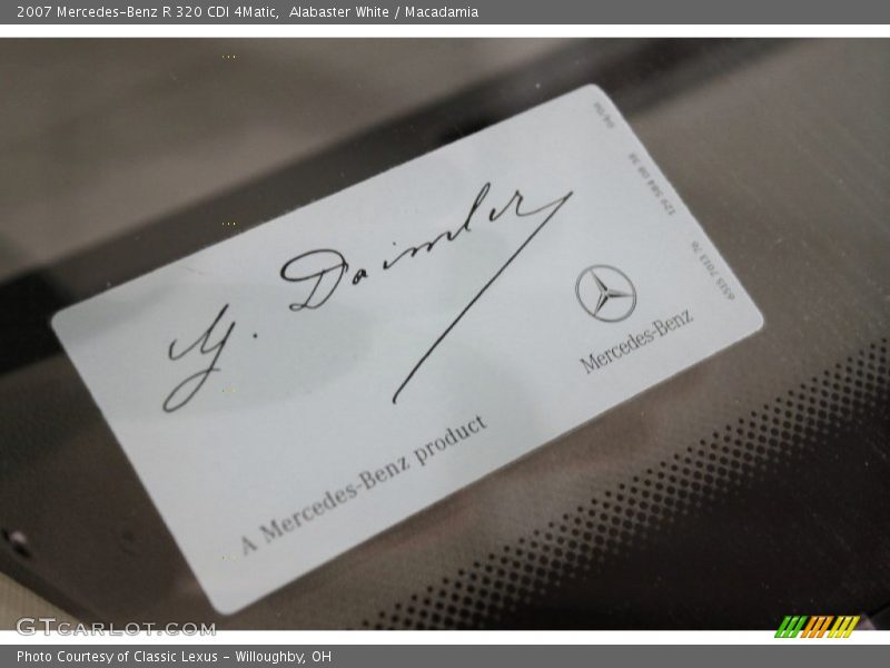 Alabaster White / Macadamia 2007 Mercedes-Benz R 320 CDI 4Matic