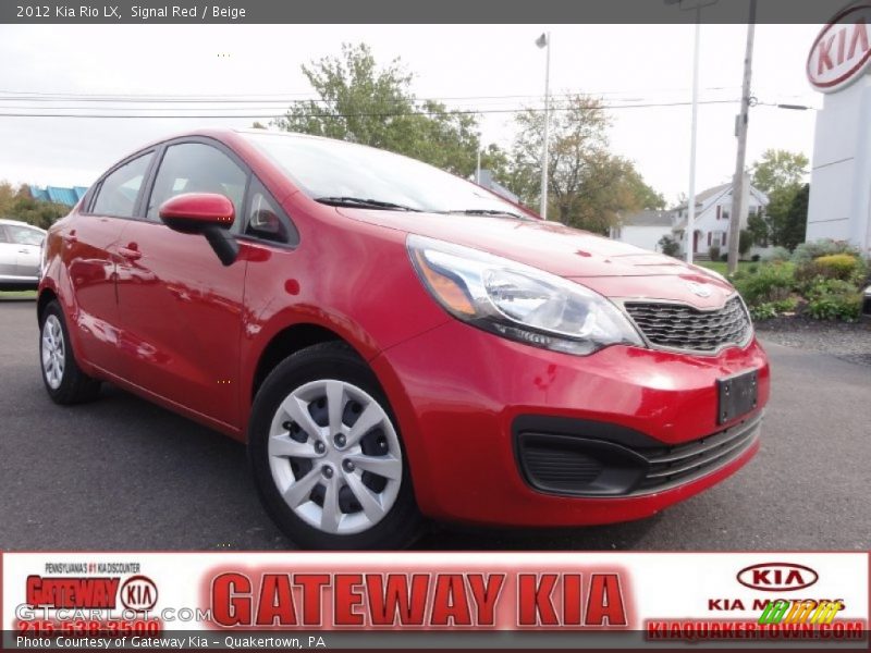 Signal Red / Beige 2012 Kia Rio LX