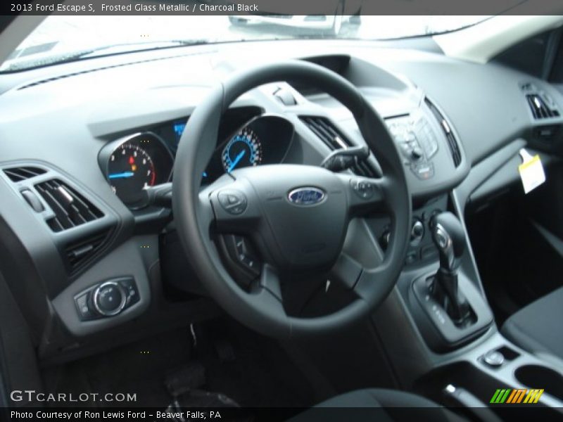 Frosted Glass Metallic / Charcoal Black 2013 Ford Escape S