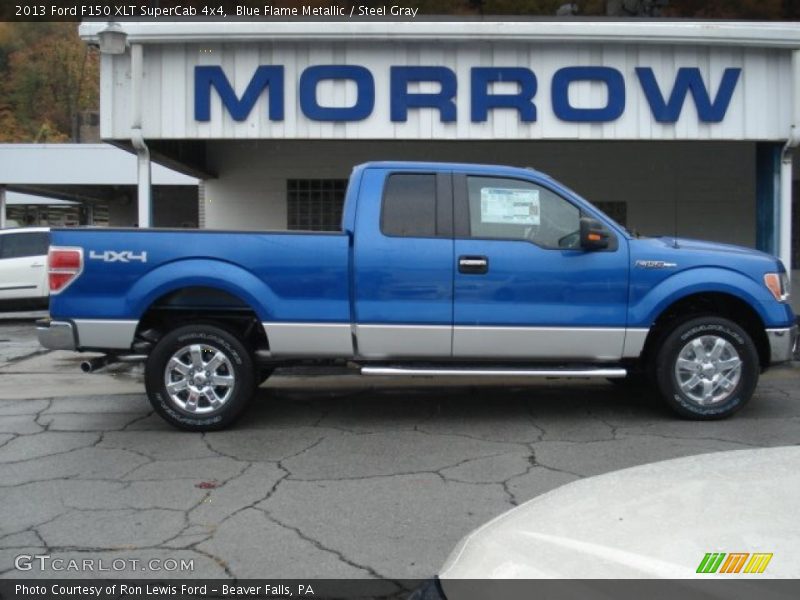 Blue Flame Metallic / Steel Gray 2013 Ford F150 XLT SuperCab 4x4