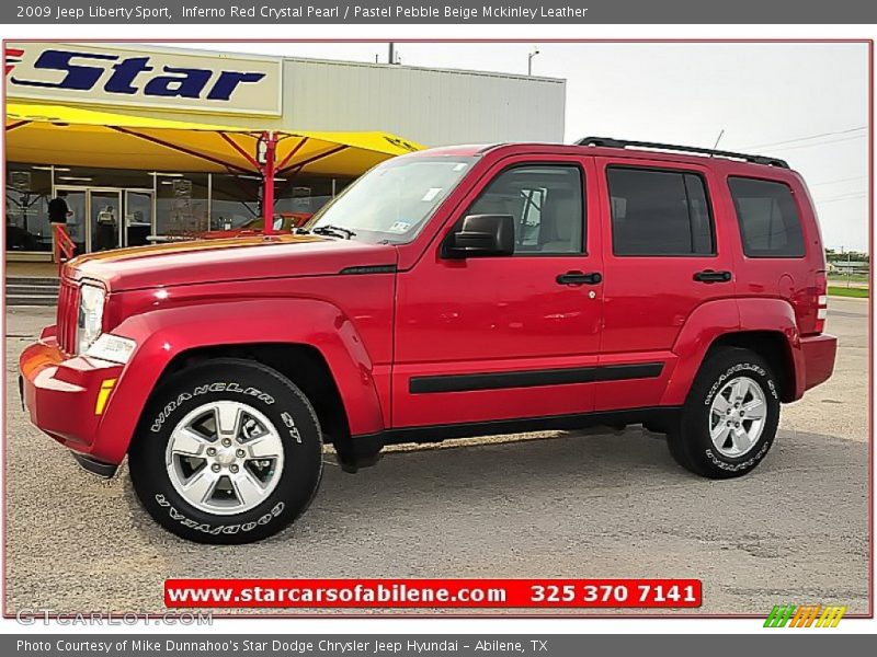 Inferno Red Crystal Pearl / Pastel Pebble Beige Mckinley Leather 2009 Jeep Liberty Sport