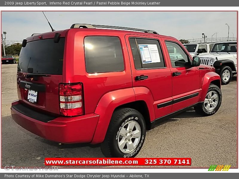 Inferno Red Crystal Pearl / Pastel Pebble Beige Mckinley Leather 2009 Jeep Liberty Sport