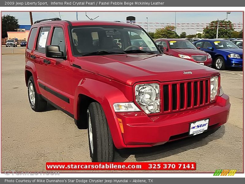 Inferno Red Crystal Pearl / Pastel Pebble Beige Mckinley Leather 2009 Jeep Liberty Sport