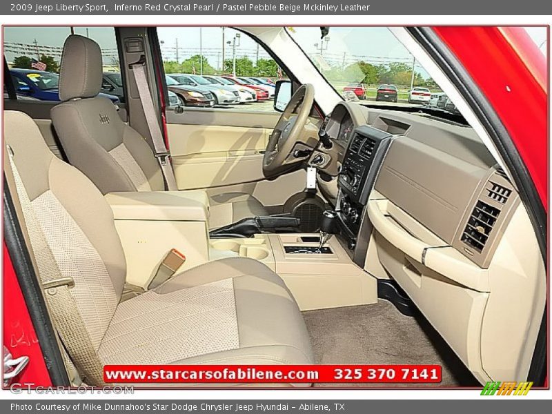 Inferno Red Crystal Pearl / Pastel Pebble Beige Mckinley Leather 2009 Jeep Liberty Sport