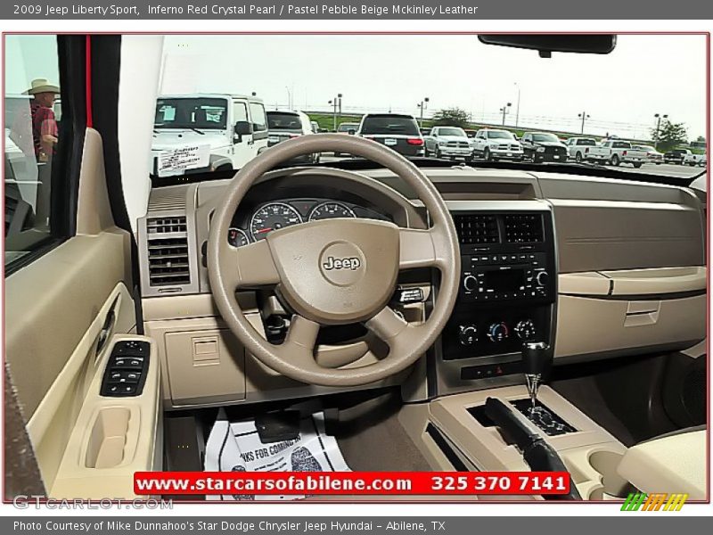 Inferno Red Crystal Pearl / Pastel Pebble Beige Mckinley Leather 2009 Jeep Liberty Sport