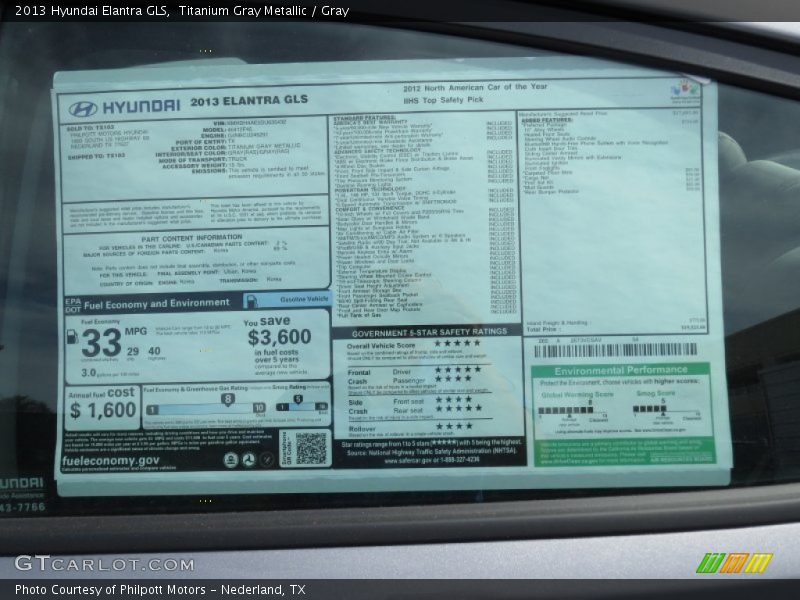 Titanium Gray Metallic / Gray 2013 Hyundai Elantra GLS