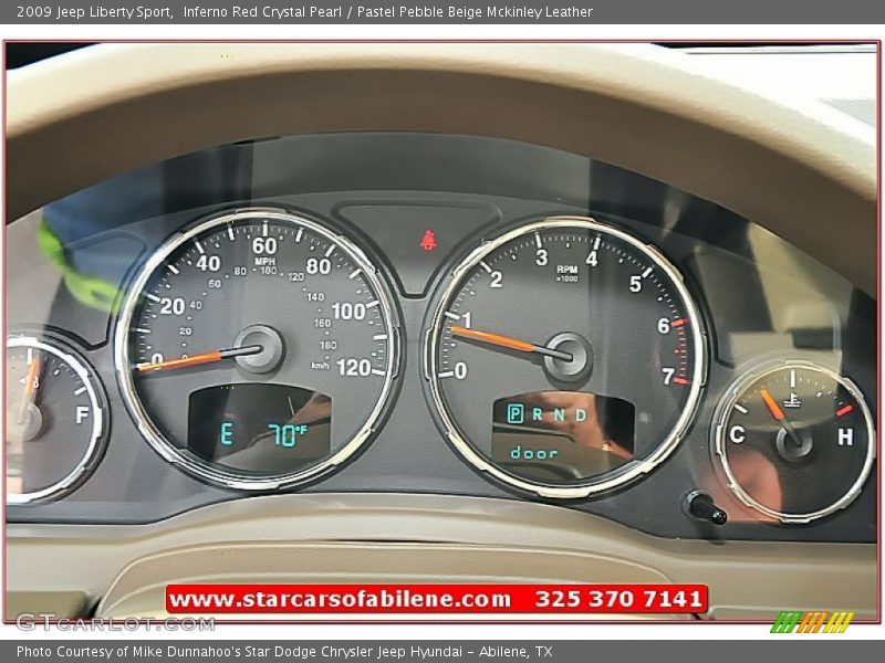Inferno Red Crystal Pearl / Pastel Pebble Beige Mckinley Leather 2009 Jeep Liberty Sport
