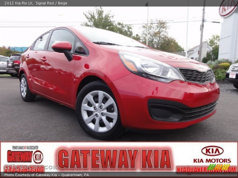 Signal Red / Beige 2012 Kia Rio LX