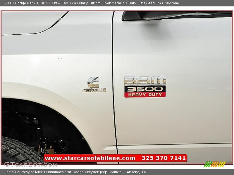 Bright Silver Metallic / Dark Slate/Medium Graystone 2010 Dodge Ram 3500 ST Crew Cab 4x4 Dually