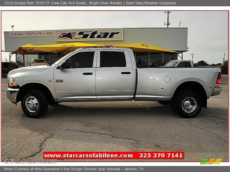 Bright Silver Metallic / Dark Slate/Medium Graystone 2010 Dodge Ram 3500 ST Crew Cab 4x4 Dually