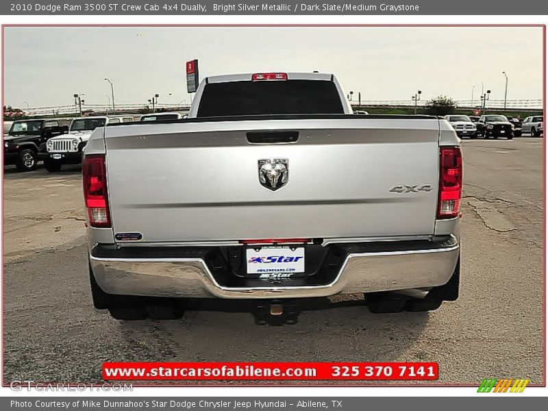 Bright Silver Metallic / Dark Slate/Medium Graystone 2010 Dodge Ram 3500 ST Crew Cab 4x4 Dually