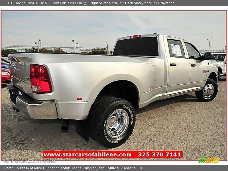 Bright Silver Metallic / Dark Slate/Medium Graystone 2010 Dodge Ram 3500 ST Crew Cab 4x4 Dually