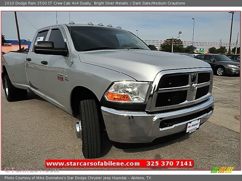 Bright Silver Metallic / Dark Slate/Medium Graystone 2010 Dodge Ram 3500 ST Crew Cab 4x4 Dually