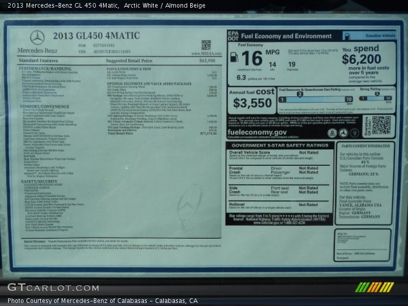 Arctic White / Almond Beige 2013 Mercedes-Benz GL 450 4Matic