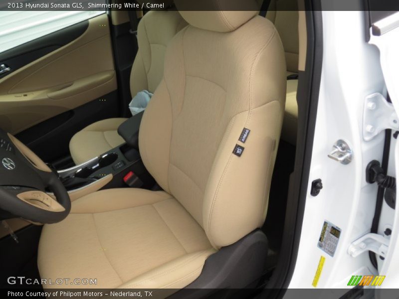 Shimmering White / Camel 2013 Hyundai Sonata GLS