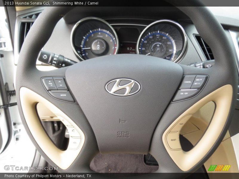 Shimmering White / Camel 2013 Hyundai Sonata GLS