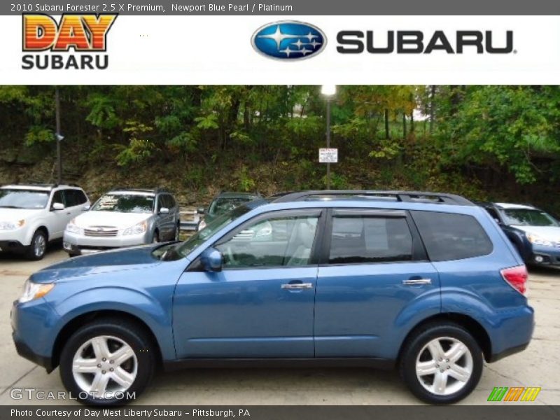 Newport Blue Pearl / Platinum 2010 Subaru Forester 2.5 X Premium