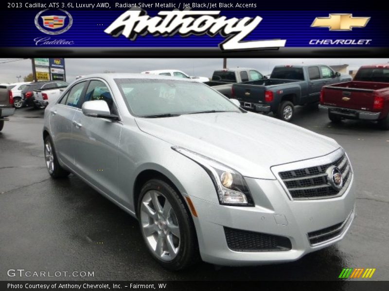 Radiant Silver Metallic / Jet Black/Jet Black Accents 2013 Cadillac ATS 3.6L Luxury AWD