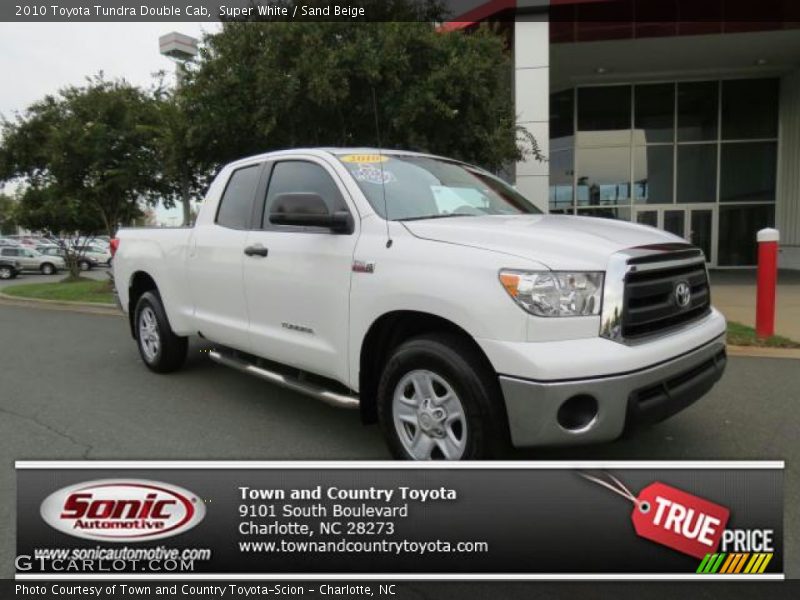 Super White / Sand Beige 2010 Toyota Tundra Double Cab