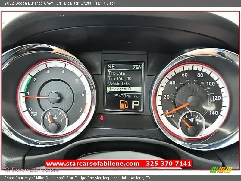 Brilliant Black Crystal Pearl / Black 2012 Dodge Durango Crew