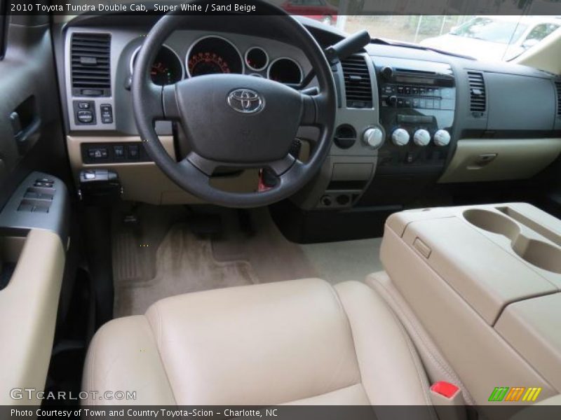 Super White / Sand Beige 2010 Toyota Tundra Double Cab