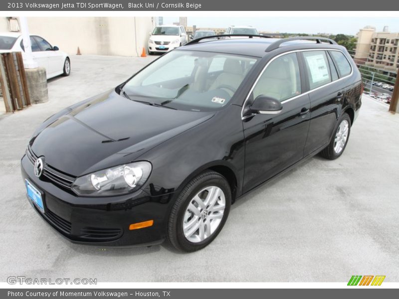 Black Uni / Cornsilk Beige 2013 Volkswagen Jetta TDI SportWagen