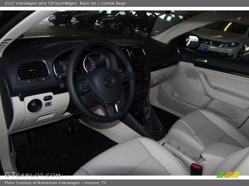 Black Uni / Cornsilk Beige 2013 Volkswagen Jetta TDI SportWagen