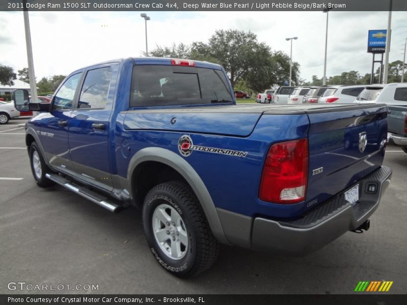 Deep Water Blue Pearl / Light Pebble Beige/Bark Brown 2011 Dodge Ram 1500 SLT Outdoorsman Crew Cab 4x4