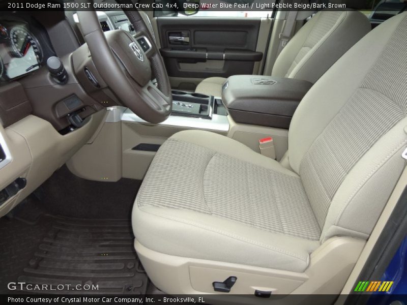 Deep Water Blue Pearl / Light Pebble Beige/Bark Brown 2011 Dodge Ram 1500 SLT Outdoorsman Crew Cab 4x4