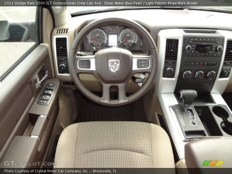 Deep Water Blue Pearl / Light Pebble Beige/Bark Brown 2011 Dodge Ram 1500 SLT Outdoorsman Crew Cab 4x4