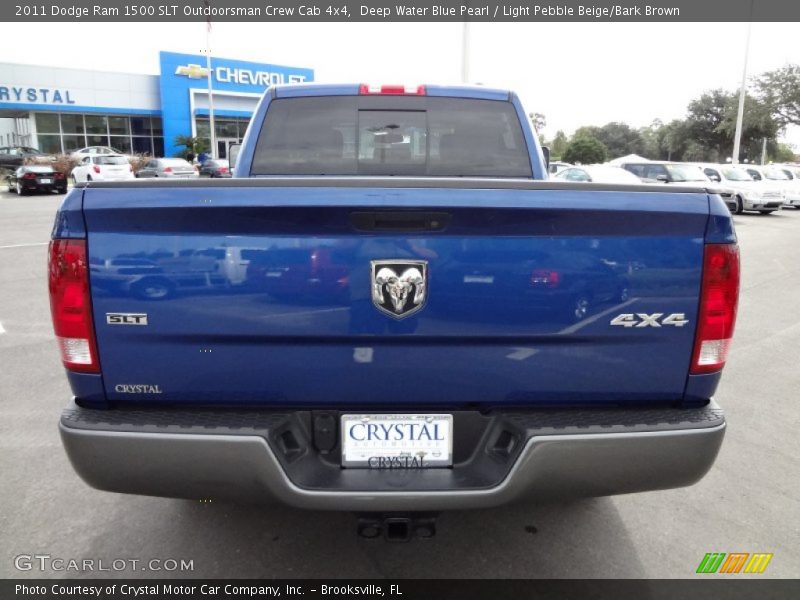Deep Water Blue Pearl / Light Pebble Beige/Bark Brown 2011 Dodge Ram 1500 SLT Outdoorsman Crew Cab 4x4