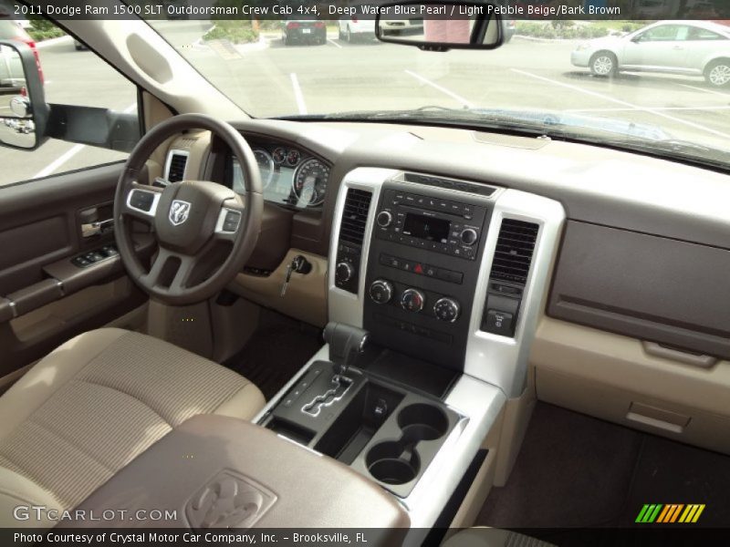 Deep Water Blue Pearl / Light Pebble Beige/Bark Brown 2011 Dodge Ram 1500 SLT Outdoorsman Crew Cab 4x4