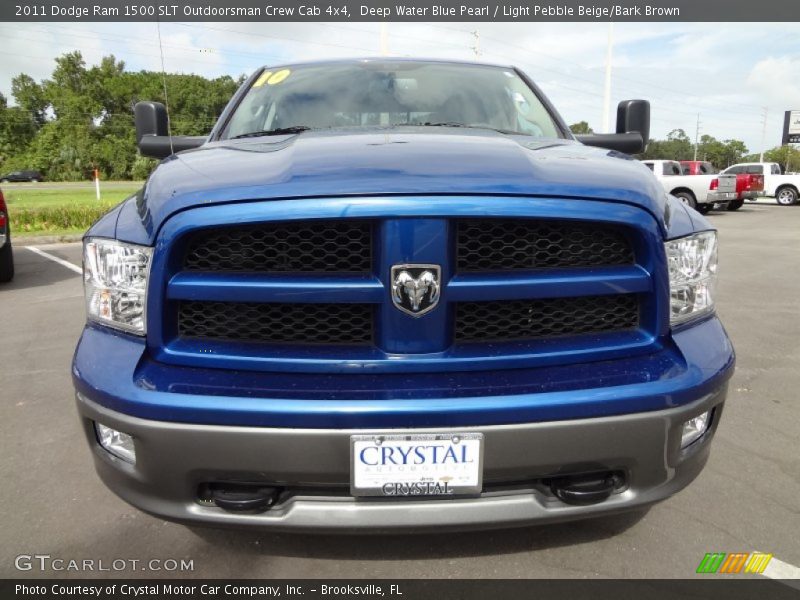Deep Water Blue Pearl / Light Pebble Beige/Bark Brown 2011 Dodge Ram 1500 SLT Outdoorsman Crew Cab 4x4