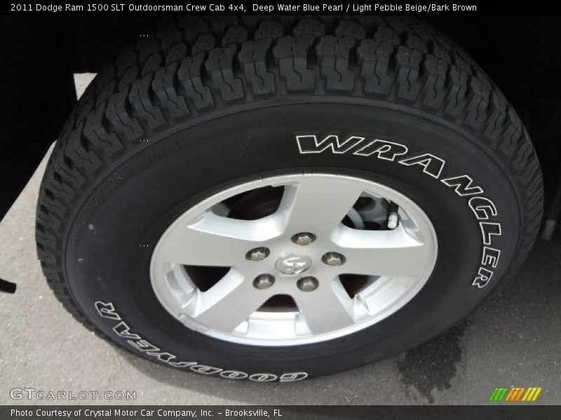 Deep Water Blue Pearl / Light Pebble Beige/Bark Brown 2011 Dodge Ram 1500 SLT Outdoorsman Crew Cab 4x4