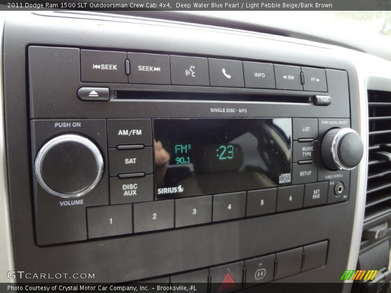 Deep Water Blue Pearl / Light Pebble Beige/Bark Brown 2011 Dodge Ram 1500 SLT Outdoorsman Crew Cab 4x4