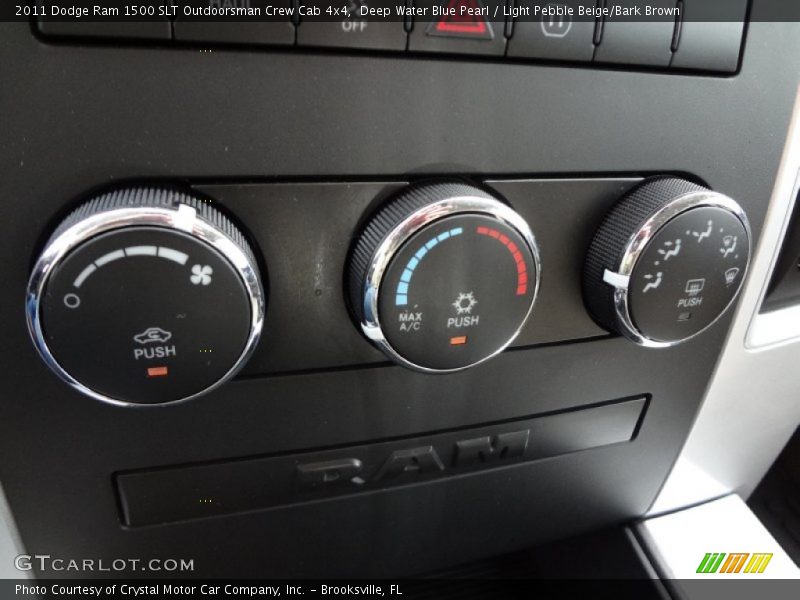 Deep Water Blue Pearl / Light Pebble Beige/Bark Brown 2011 Dodge Ram 1500 SLT Outdoorsman Crew Cab 4x4